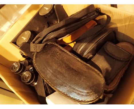 Seven pairs of binoculars CONDITION REPORT: 1 - Unnamed 8 x 212 - Prinzlux 8 x 303 - Zenith 10 x 504 - Pathescope 16 x 505 - 