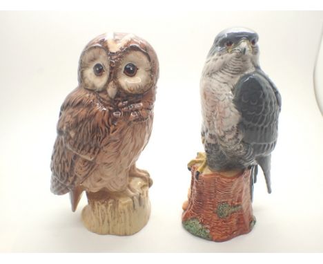 Beswick Beneagles Scotch whisky ceramic Falcon and Tawny Owl both full and sealed