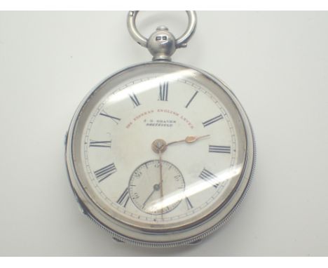 Silver Express English lever pocket watch by Graves Sheffield case D: 5 cm CONDITION REPORT: This item is working at lotting.