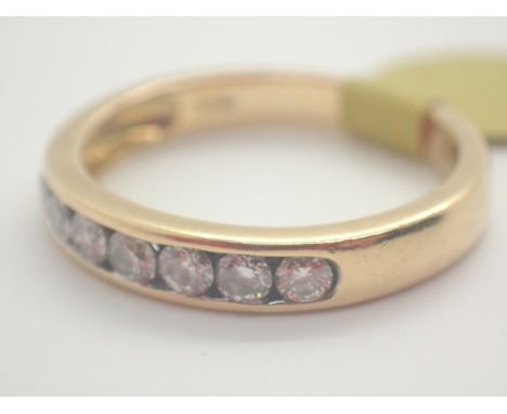 18ct gold 0.33ct seven stone diamond half eternity ring size L 3.0g