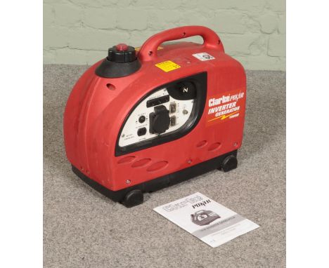 A Clarke 1000W Inverter Generator with manual.  