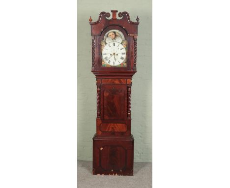 P. Price, Chester, a Victorian mahogany 8 day painted dial longcase clock, the 14" dial with subsidiary seconds and date dial