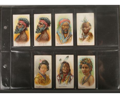 Taddy's cigarette cards a lot of seven "Natives of the World" cards including one duplicate "Australian (Aboriginal)"  