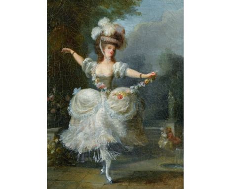 Jean-Frédéric Schall (1752-1825), attribué à,"Mademoiselle Guimard", huile sur toile, 32x24 cm
Provenance: Collection Bemberg