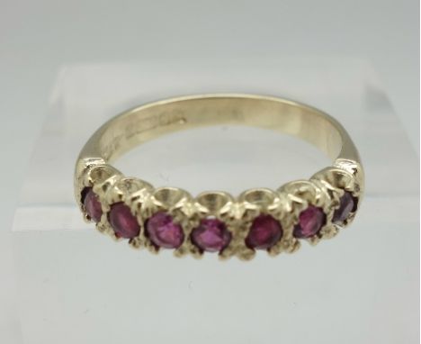 A 9ct gold and ruby ring, weight 3.2g, size O