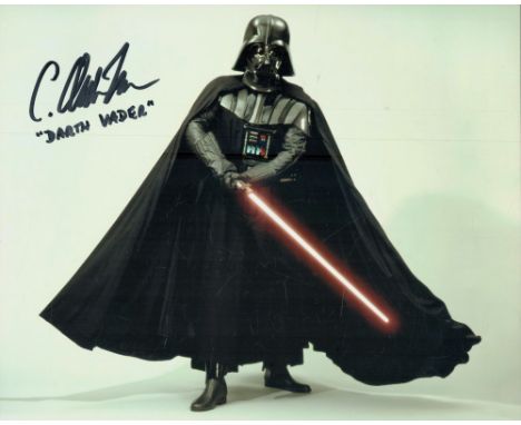 Star Wars Darth Vadar double C Andrew Nelson signed superb 10 x 8 inch colour full length portrait photo. Good condition. All