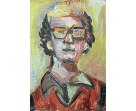 A contemporary Portrait, oil on board. 41 x 58.5 cm.