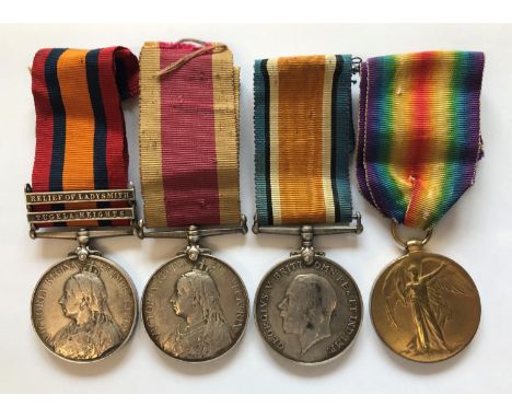 A BOER WAR TO FIRST WORLD WAR GROUP OF FOUR TO THE ROYAL NAVY. A group of four comprising Queen's South Africa Medal with Tug