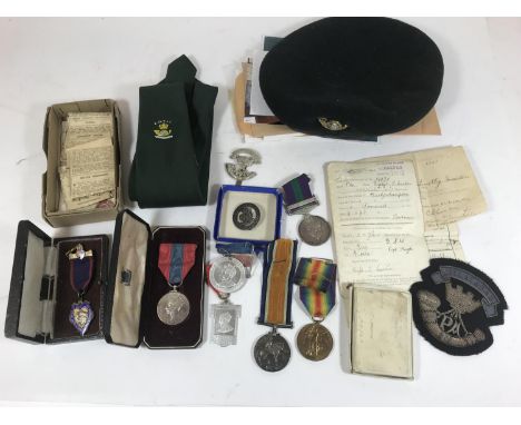 A FAMILY GROUP OF SOMERSET LIGHT INFANTRY AND KOYLI GREAT WAR AND LATER MEDALS. A casualty group of three comprising a First 