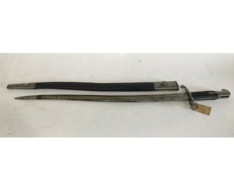 A BRITISH 1856 PATTERN BAYONET. A British 1856 Pattern Bayonet converted for the Martini Henry Rifle with a 57.5cm 'Yataghan'