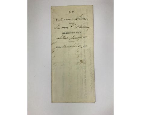 A SMALL COLLECTION OF AMERICAN CIVIL WAR AND SIMILAR DOCUMENTS. A 'Muster-Out Roll' for the 9th Regiment of Cavalry commanded