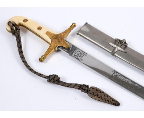 VISCOUNT TRENCHARD'S GEORGE V OFFICER'S MAMELUKE SWORD AND SCABBARD. An 1831 Pattern general officer's sword with shaped ivor