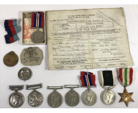 A NAVAL GENERAL SERVICE MEDAL AND OTHERS. A Naval General Service Medal with Near East clasp named to L/F 933173 M. J. Gartsi