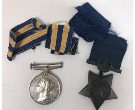 AN EGYPT 1882 AND KHEDIVE'S STAR PAIR. An Egypt 1882 Medal named to J. Riley Leading Stoker H.M.S. Cockatrice and a Khedive's