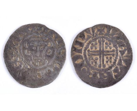 A HAMMERED SHORT CROSS PENNY. A hammered short cross penny, probably King John (1199 -1216). Obverse with portrait facing and