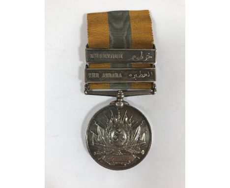 A KHEDIVE'S SUDAN MEDAL 1896-1908. A Khedive's Sudan Medal with The Atbara and Khartoum clasps, named to 4289 Private H. Burr