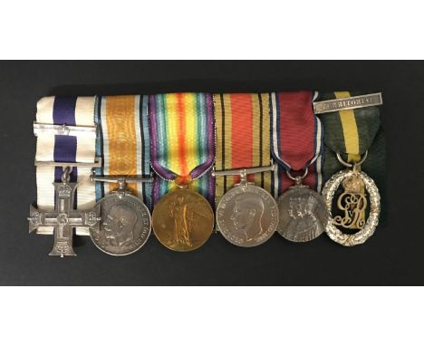 AN IMPORTANT AND HISTORIC MILITARY CROSS AND BAR GROUP OF SIX TO CAPTAIN CANNING OF THE SUFFOLK REGIMENT. A group of six comp