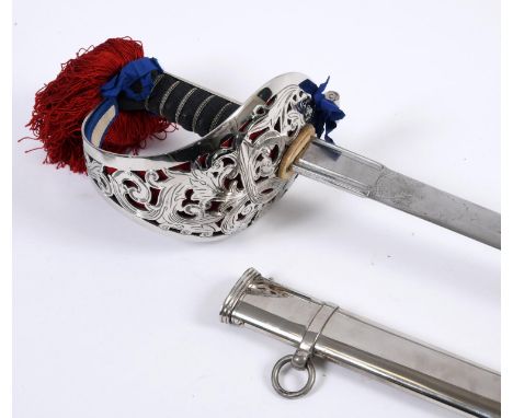 VISCOUNT TRENCHARD'S ROYAL SCOTS FUSILIERS SWORD. A Royal Scots Fusiliers Field Officer's Sword with an 82.5cm 'Claymore type