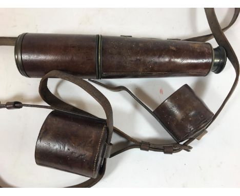 A BRASS 'TEL.SIG' TELESCOPE. A brass three draw telescope marked 'TEL.SIG.(MkII).G.S. 5339' with government arrow. With full 
