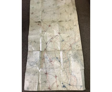 FIRST WORLD WAR MAPS BELIEVED TO HAVE BELONGED TO GENERAL SIR HUBERT GOUGH. Three conjoined maps and another of the Somme reg