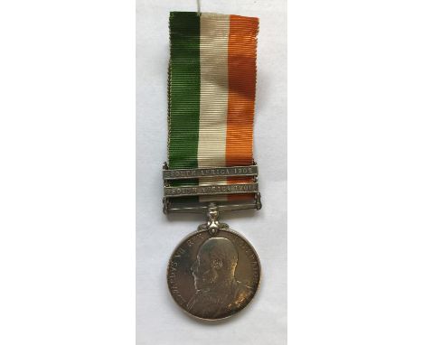 A KING'S SOUTH AFRICA MEDAL. A King's South Africa Medal with South Africa 1901 and 1902 clasps named to 2537 Pte R. Lacey No