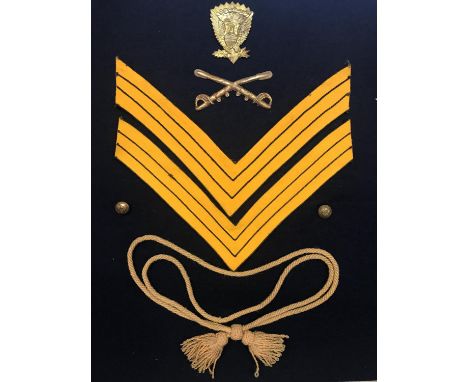 A COLLECTION OF 19TH CENTURY AND LATER AMERICAN ARMY INSIGNIA AND BADGES. A collection of items mounted on four boards includ