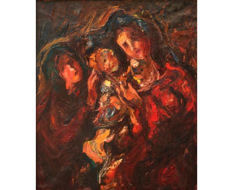 GUSTAV HESSING* ( Czernowitz 1909 - 1981 Wien )Madonna mit Jesuskind und Anna, 1935Öl/Leinwand 120,5 x 100 cmverso signiert u