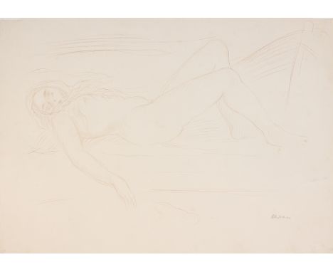 GEORG EHRLICH* ( Wien 1897 - 1966 Luzern LU )Liegender Frauenakt, 1922Buntstift/Papier 62,7 x 44 cmsigniert Ehrlich, datiert 