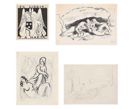 FELIX ALBRECHT HARTA ( Budapest 1884 - 1967 Salzburg )Konvolut aus drei Werken von Felix Albrecht Harta und eine Beigabe 1| F