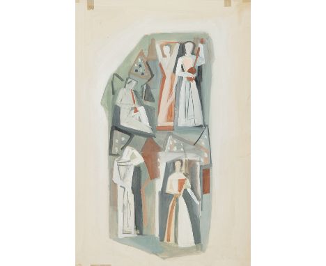 KARL HAUK* ( Klosterneuburg 1898 - 1974 Wien )FreskoentwurfGouache/Papier 56 x 37,5 cmSCHÄTZPREIS / ESTIMATE °€ 250 - 500STAR