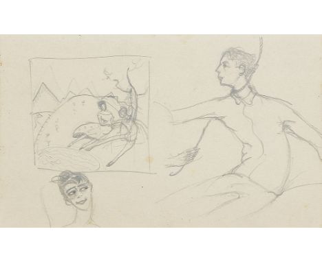 CARRY HAUSER* ( Wien 1895 - 1985 Rekawinkel )LiebeskummerBleistift/Papier 9,8 x 16 cmSCHÄTZPREIS / ESTIMATE °€ 60 - 100STARTP
