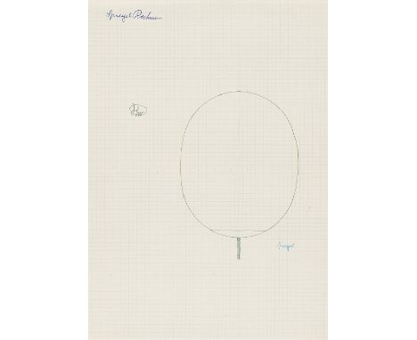 JOSEF HOFFMANN* ( Pirnitz 1870 - 1956 Wien )Entwurf für einen Spiegel Bleistift/Papier 42,1 x 29,8 cm monogrammiert JH beschr