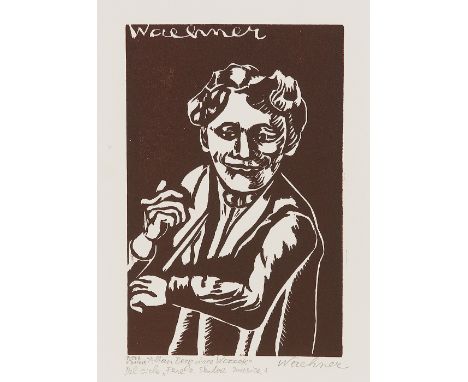 TRUDE WAEHNER* ( Wien 1900 - 1979 Wien )Alban Berg dirigiert WozzekHolzschnitt/Papier 27,7 x 18 cmsigniert Waehnerbeschriftet