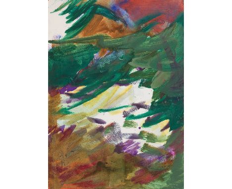 INES HÖLLWARTH* ( geboren 1939 in Salzburg )Komposition, 1984Öl/Papier 50 x 69,4 cmsigniert Ines Höllwarth, datiert 84verso b
