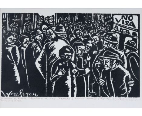 TRUDE WAEHNER* ( Wien 1900 - 1979 Wien )Keine PässeHolzschnitt/Papier 21,8 x 31 cmsigniert Waehner, signiert im Druck Waehner