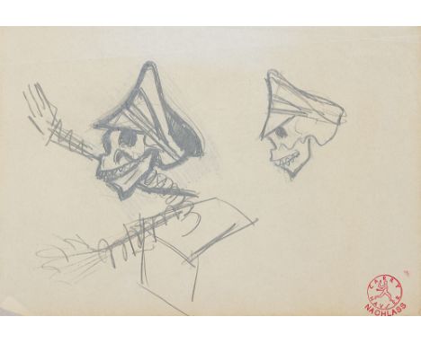 CARRY HAUSER* ( Wien 1895 - 1985 Rekawinkel )TodessoldatBleistift/Pergamentpapier 21,3 x 30,3 cmNachlassstempel Carry HauserS