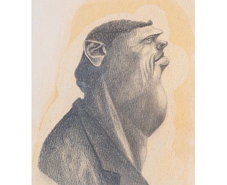 LEOPOLD LÖWY ( Wien 1871 - 1940 Wien )Mann mit dickem HalsKohle/Papier 11 x 10 cmSCHÄTZPREIS / ESTIMATE °€ 600 - 1200STARTPRE