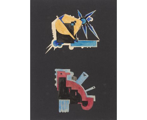 IRMGARD LOEW* ( tätig in den 1920er Jahren )Formschnitt I, um 1924Gouache/Papier 44 x 32 cmsigniert Irmgard SteilSCHÄTZPREIS 