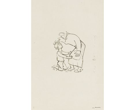 CARRY HAUSER* ( Wien 1895 - 1985 Rekawinkel )Tröstende MutterTusche/Papier 43,9 x 30,1 cmsigniert Carry Hauser, monogrammiert