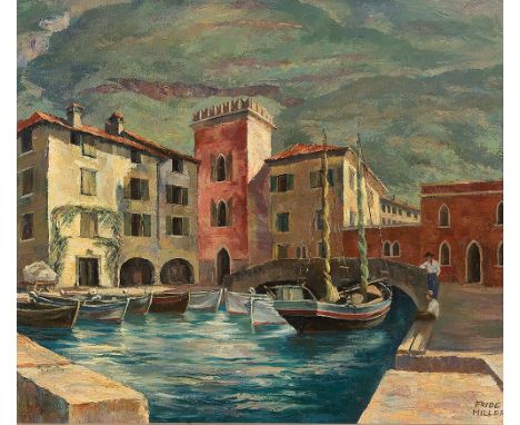 ELFRIEDE MILLER-HAUENFELS* ( Graz 1893 - 1962 Wien )Cassone am Gardasee Öl/Leinwand 58,5 x 69 cm signiert Fride Miller verso 