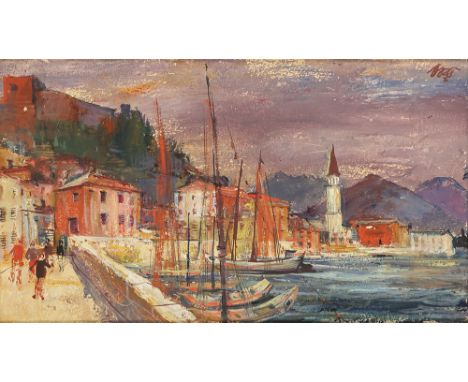 OTTO RUDOLF SCHATZ* ( Wien 1900 - 1961 Wien )Südlicher Hafen Öl/Karton, 26,2 x 44 cm monogrammiert ORS xSCHÄTZPREIS / ESTIMAT