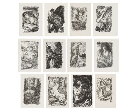 ALFRED KUBIN* ( Leitmeritz 1877 - 1959 Wernstein am Inn )Konvolut aus 12 LithografienRuhendeLithografie/Papier 19 x 12,5 cmmo