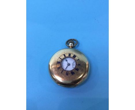 A 9ct gold half Hunter pocket watch, movement signed 'Parkinson and Frodsham, London'