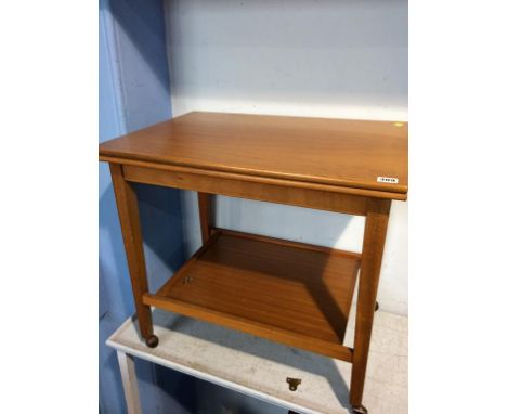 A teak card table