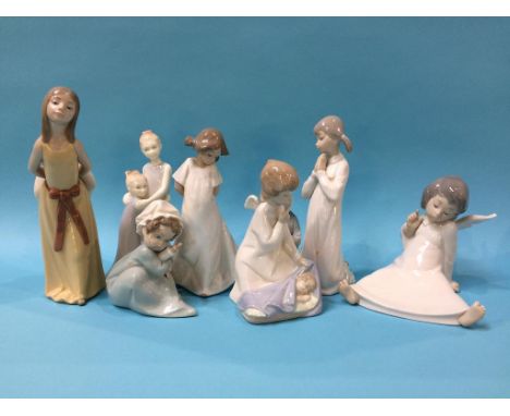 Five Lladro figures, one Nao and one Royal Worcester (7)