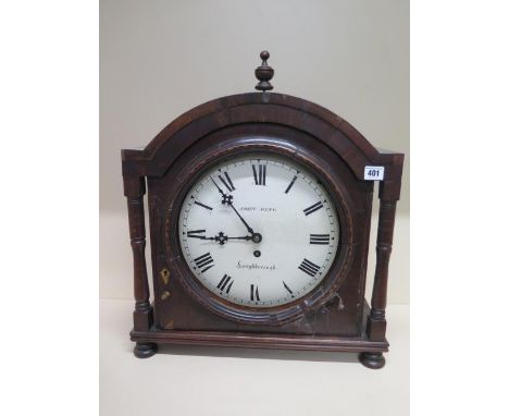 A chain driven fusee movement clock with an A frame movement and convex 12" painted dial, John King, Loughborough, housed in 