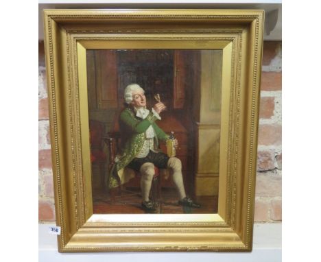 J W Chapman oil on canvas portrait of an 18th century gentleman signed and dated 1880 in a gilt frame, frame size 63cm x 53cm