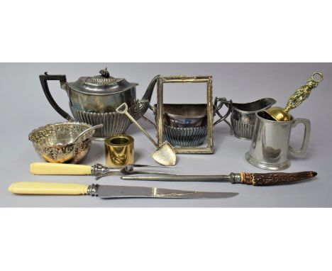 A Collection of Various Silver Plated Items to comprise Three Piece Tea Service by Mappin and Webb, Silver Banded Mappin and 