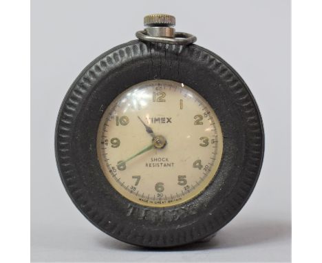 A Small Novelty Timex Travel Watch in Car Tyre Holder, Working Order 