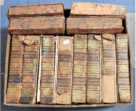 A Collection of Twelve Volumes of Encyclopedia Britannica, Published 1823, Substantial Condition Issues 